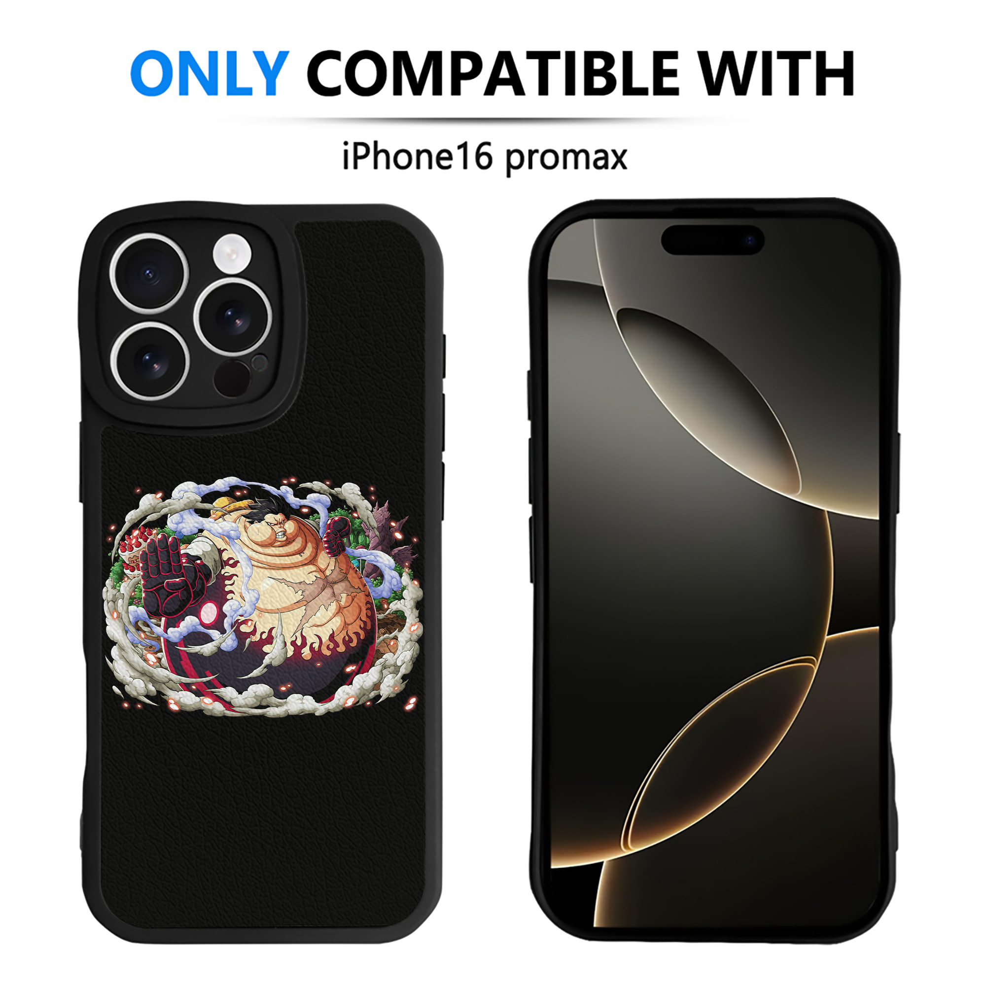 （画像用） ワンピース モンキー・D・ルフィ ONE PIECE Monkey D. Luffy 【iPhone 16シリーズ対応】シリコンスマホケース（レザー調） 材質：シリコン